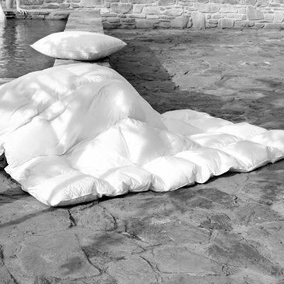 Bespoke down duvets, pillows, toss pillows and coverlets 